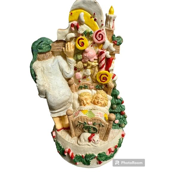 Vintage 1991 GINY Twas Night Before Christmas Music Figure Box Santa Claus - Picture 3 of 4